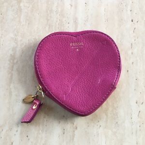 Fossil Heart Shaped Coin Purse